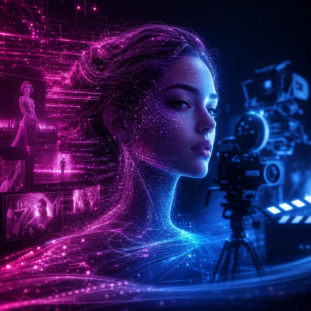 Illustration of Artificial Intelligence Actress Stars in Hollywood: Stunning Breakthrough