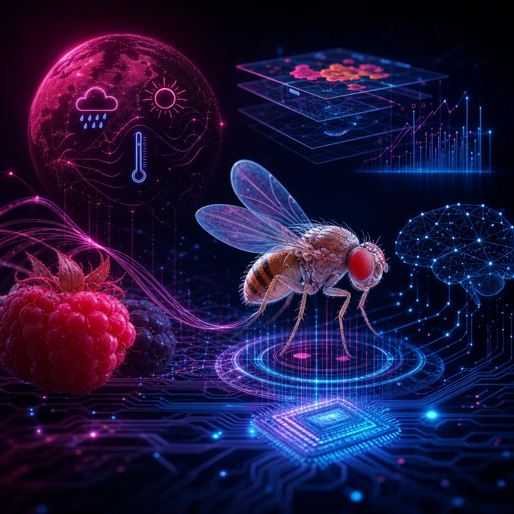 Illustration of Drosophila Suzukii: Effortless Strategies with AI & Climate Data