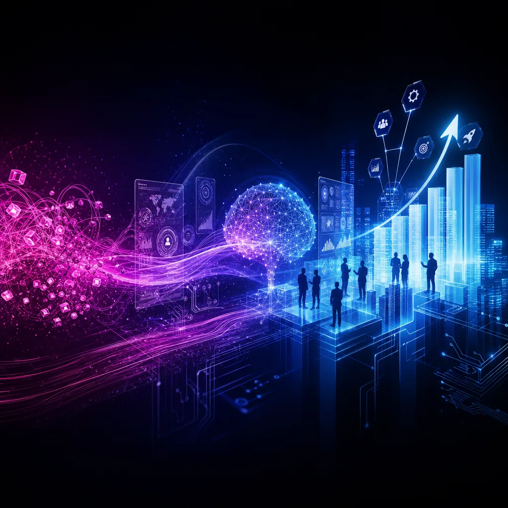 Illustration of Transformación Empresarial con IA: Descubre la Increíble Evolución Positiva