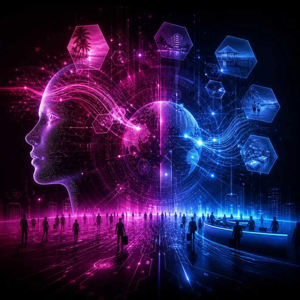 Illustration of Inteligencia Artificial Transforma Turismo: Piñero Procesa 500K Consultas Anuales