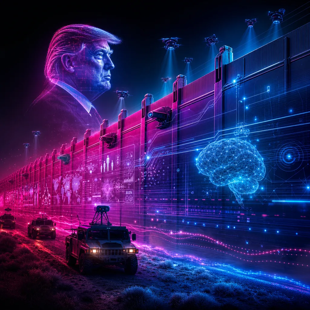Illustration of Muro Inteligente de Trump: Rápido Despliegue con Increíble Tecnología de IA