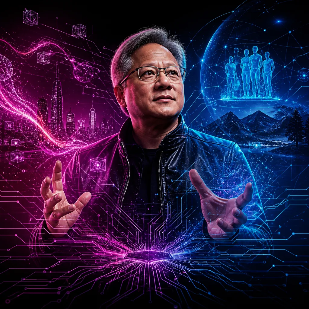 Illustration of Jensen Huang: Exclusive Insights on Why AI Won’t End the World