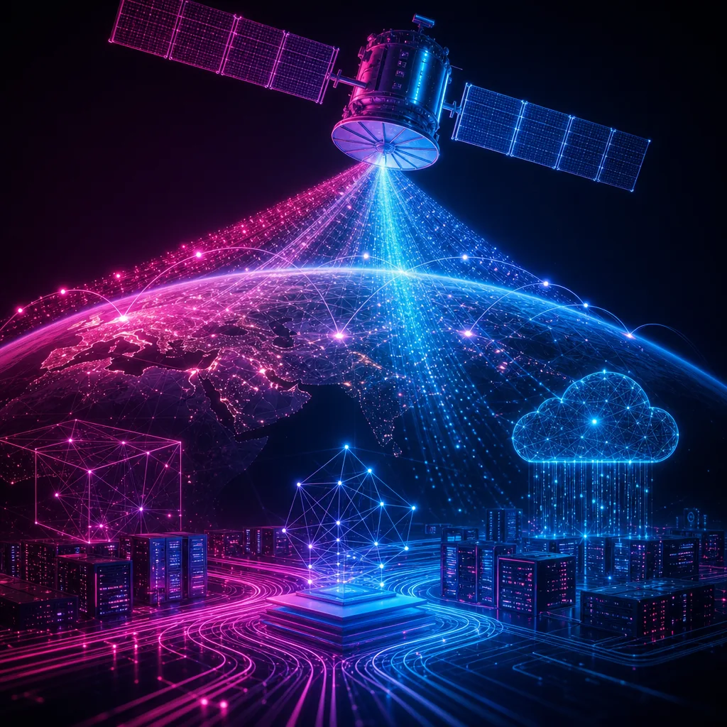 Illustration of Amazon: Exclusive Move to Dominate AI with In-House Satellites