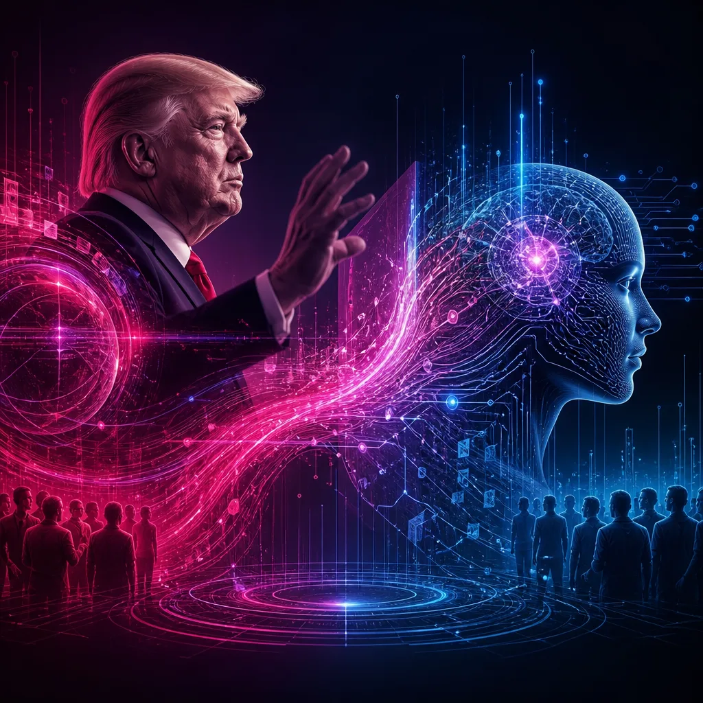 Illustration of Trump Proposes Renaming AI: Exclusive Shift Criticized Amid Controversy