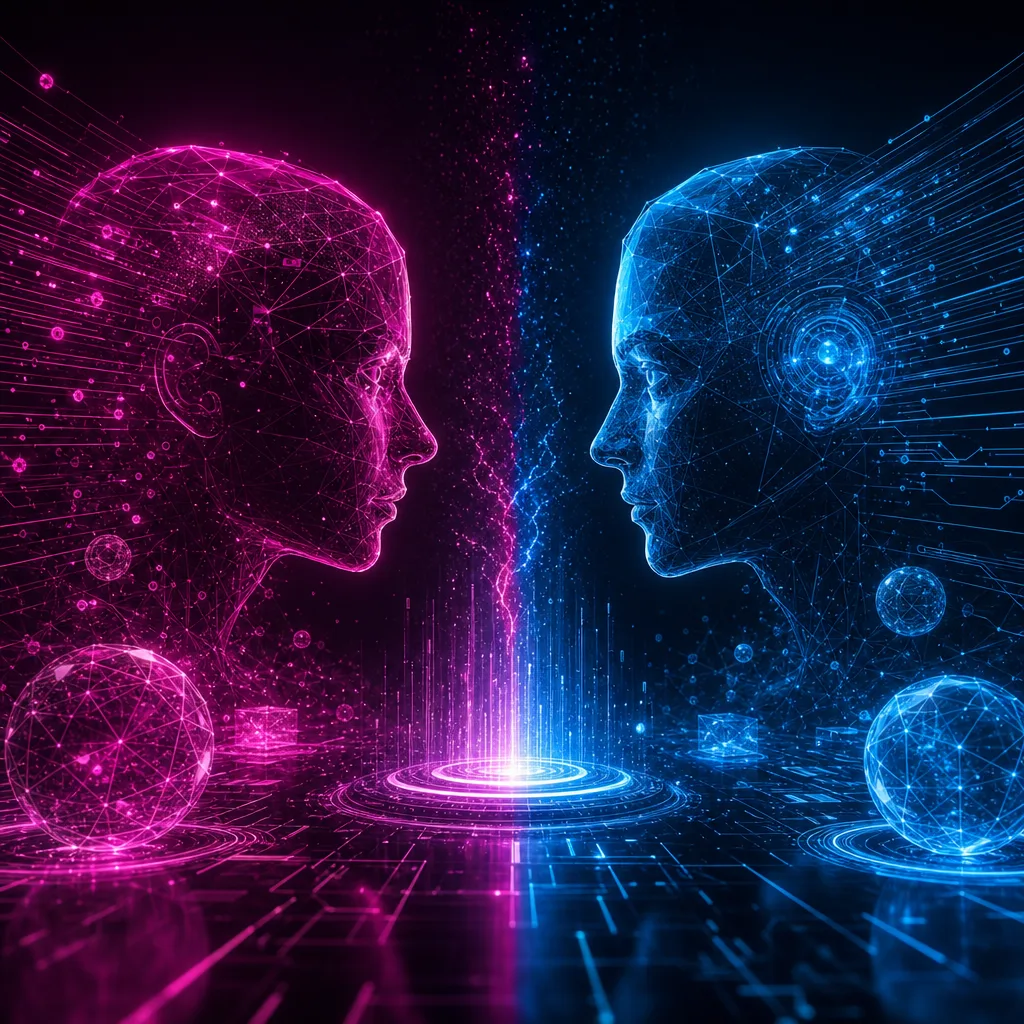 Illustration of Uso Aceptable de la Inteligencia Artificial: Impactante Rivalidad Viral