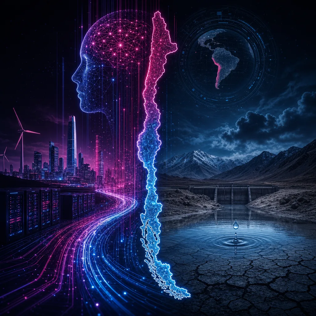 Illustration of Chile Emerges: Stunning AI Growth amidst Worrisome Water Concerns