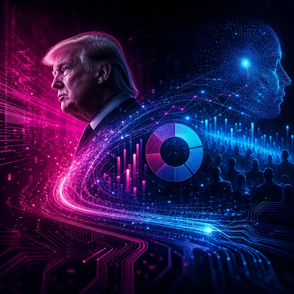 Illustration of Trump Insiste: Exclusiva Encuesta Revela Impacto de la IA Negativa