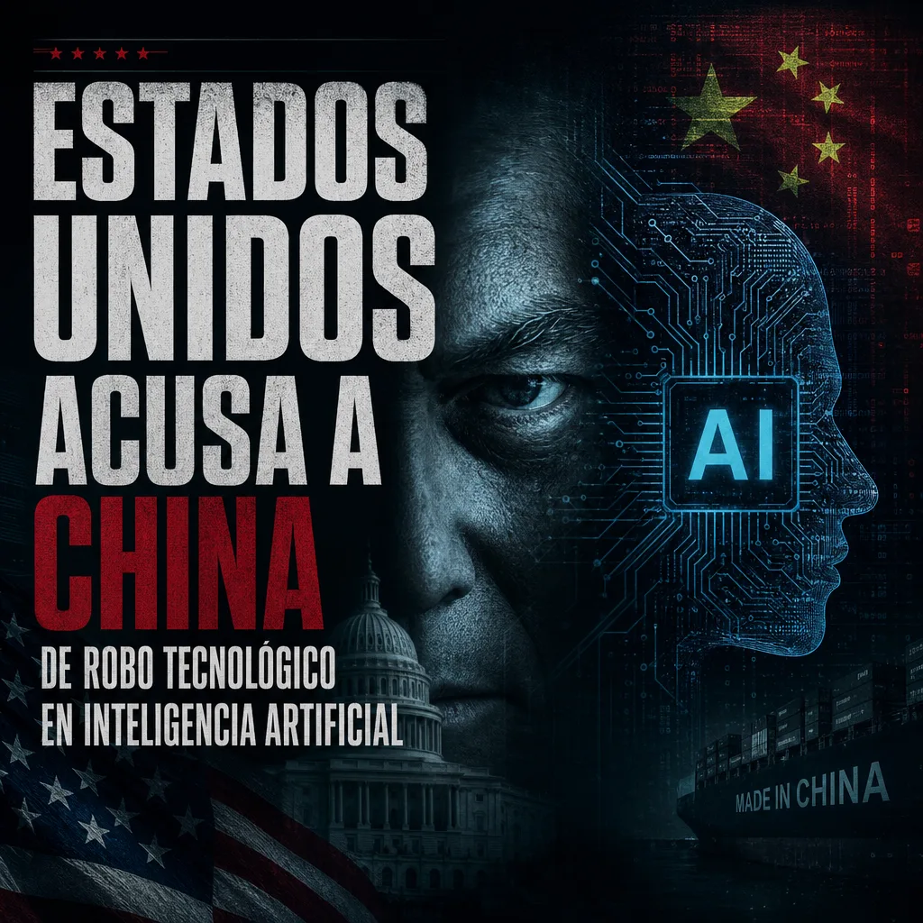 Silhouette of a face with digital symbols, representing tech theft accusations by the US against China.