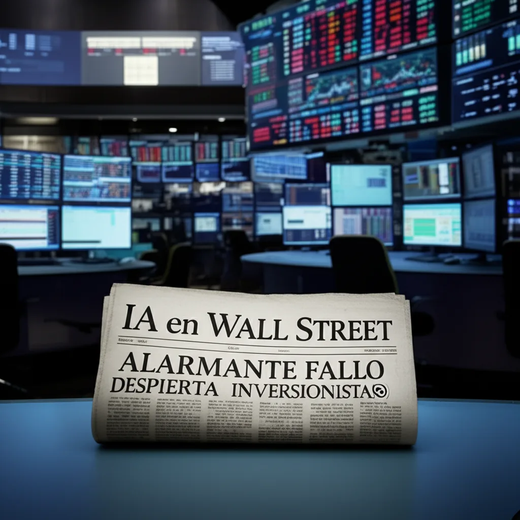 Generate a high-quality, relevant image prompt for an article about: IA en Wall Street: Alarmante Fa