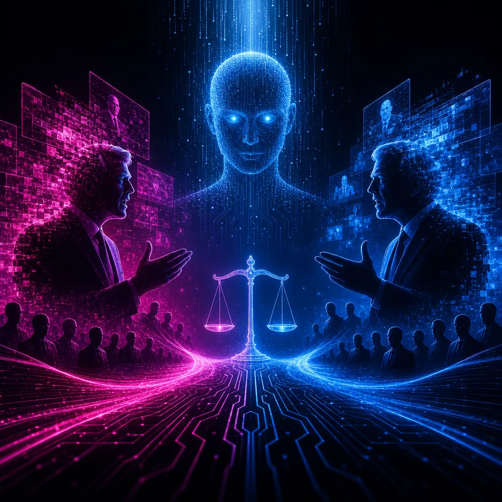 Illustration of AI-Generated Political Figures: More Honest & Intelligent Than Real Ones?