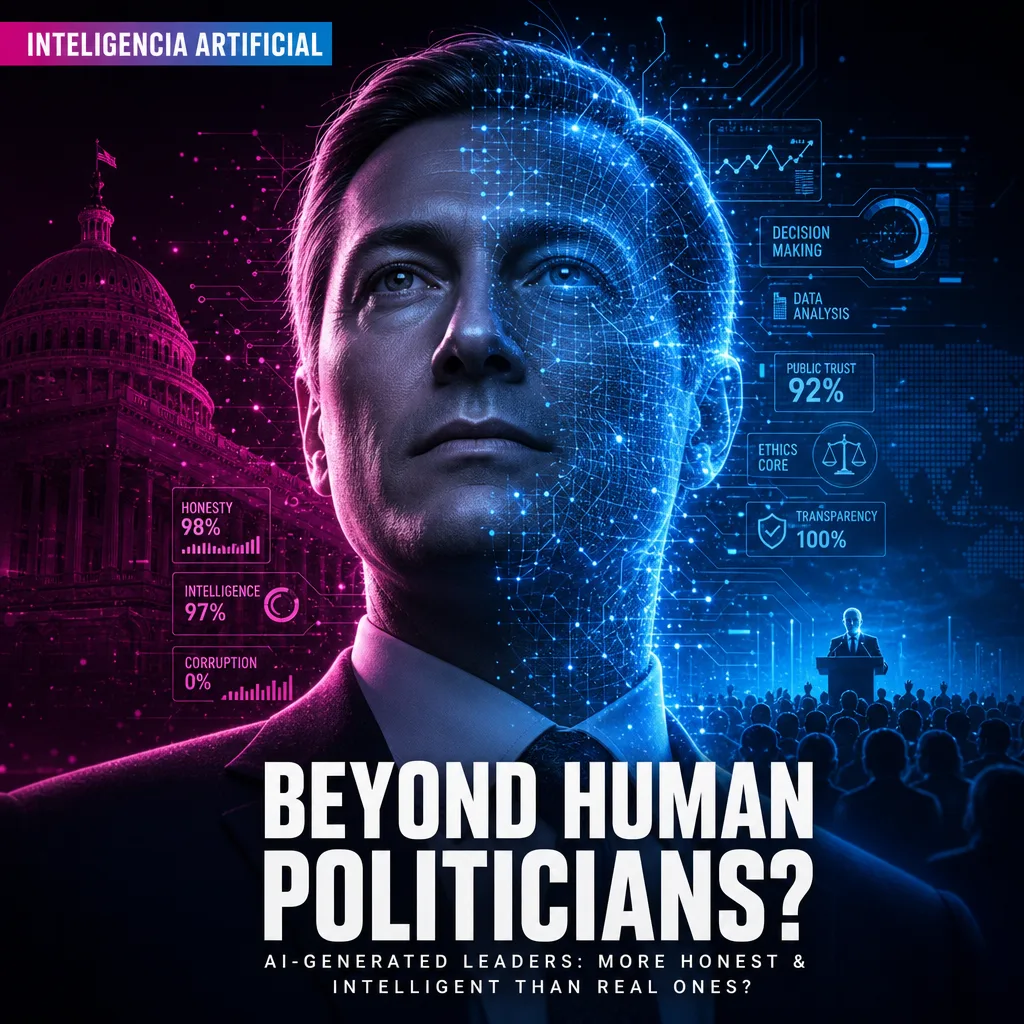 Illustration of AI-Generated Political Figures: More Honest & Intelligent Than Real Ones?