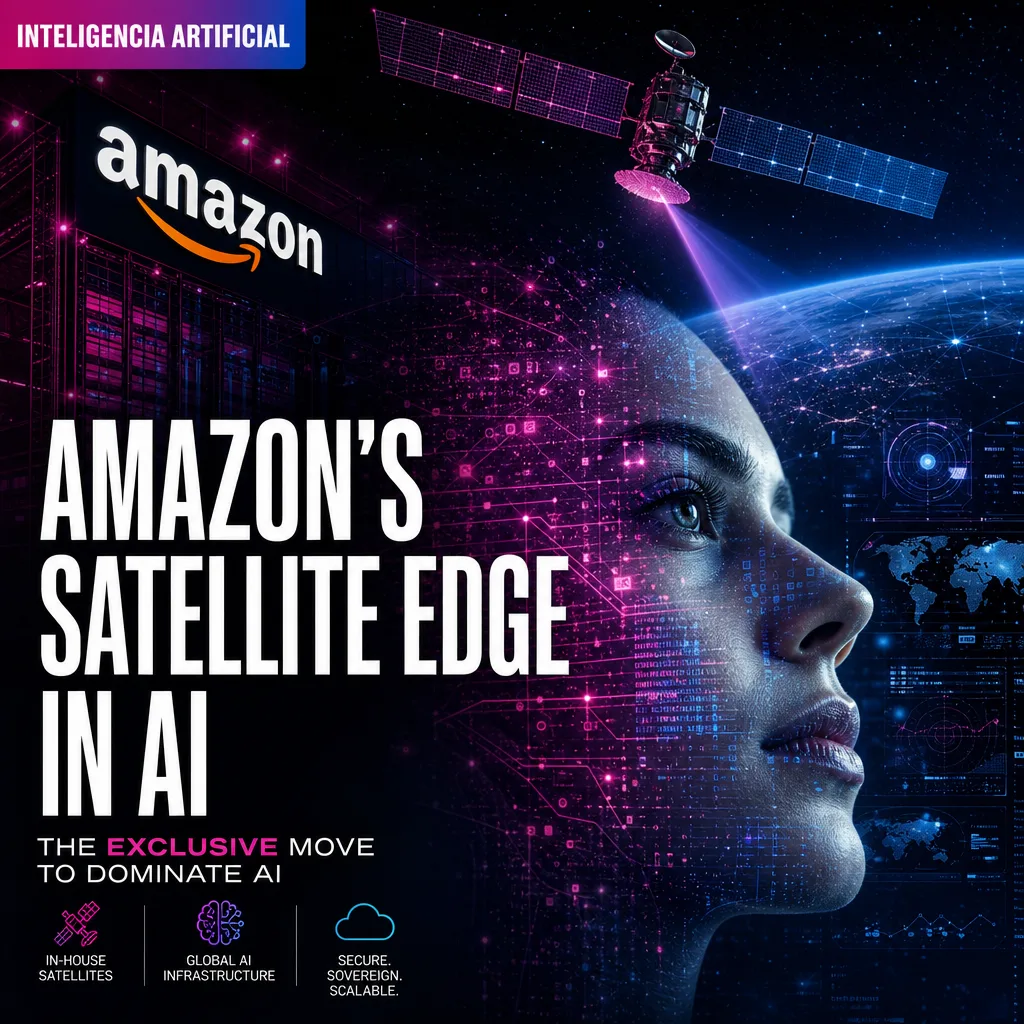 Illustration of Amazon: Exclusive Move to Dominate AI with In-House Satellites