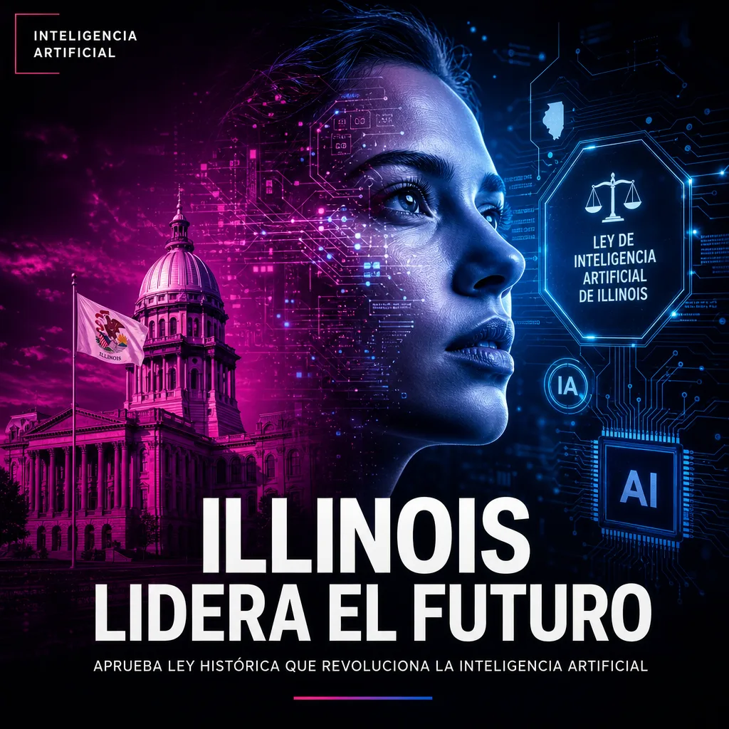 Illustration of Aprueba Illinois: Ley Histórica Que Revoluciona la Inteligencia Artificial
