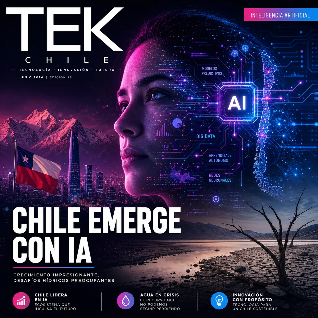 Illustration of Chile Emerges: Stunning AI Growth amidst Worrisome Water Concerns
