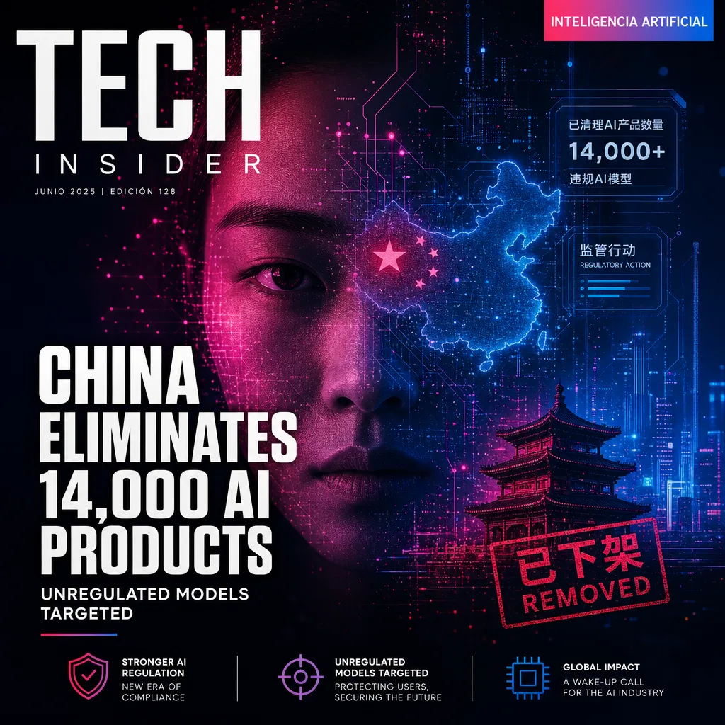 Illustration of China Eliminates 14,000 AI Products: Unregulated Models Targeted