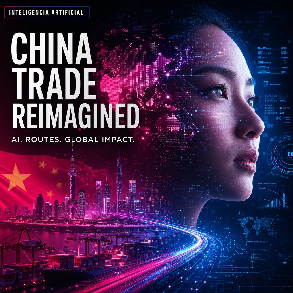 Illustration of China: Redefining Global Trade with Bold AI and Routes