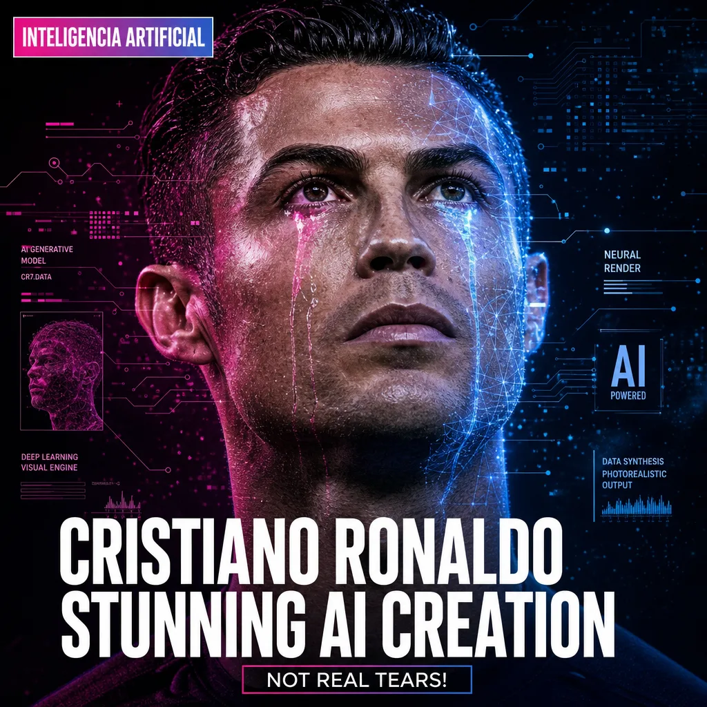 Illustration of Cristiano Ronaldo Image: Stunning AI Creation, Not Real Tears!