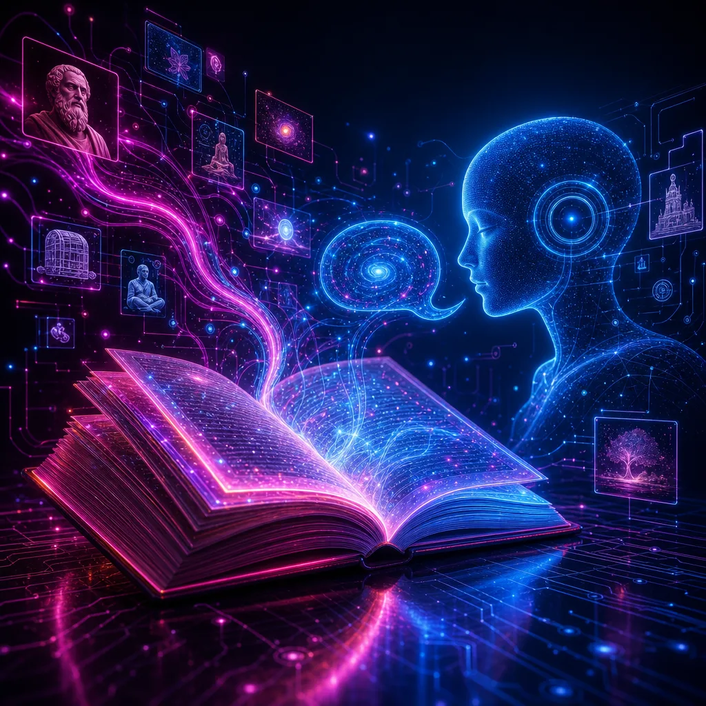 Illustration of IA Herramientas Transformadoras: Conversa Sinfín con Libros Ahora