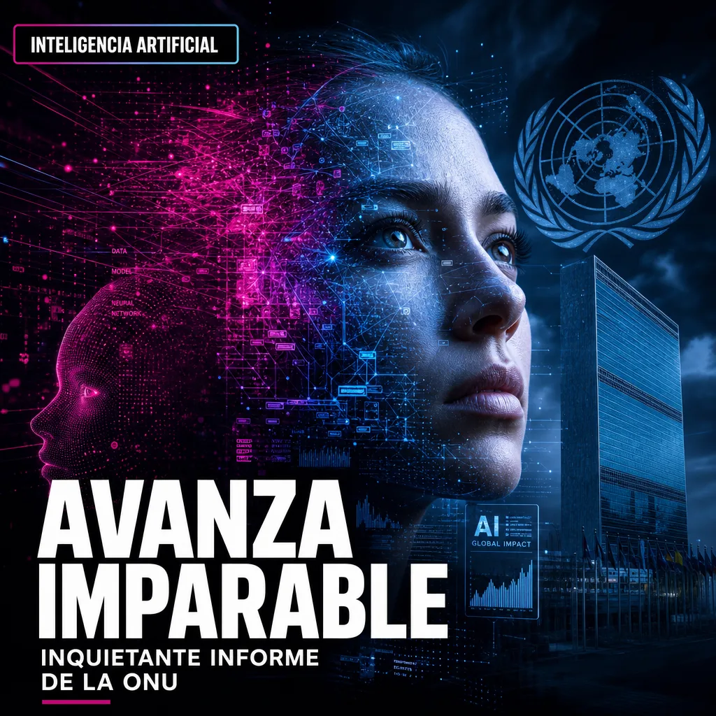 Illustration of Inteligencia Artificial Avanza Imparable: Inquietante Informe de la ONU