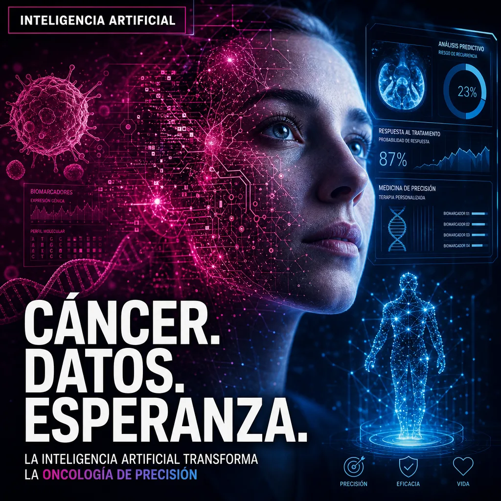 Illustration of Inteligencia Artificial: Revolución Positiva en Oncología de Precisión