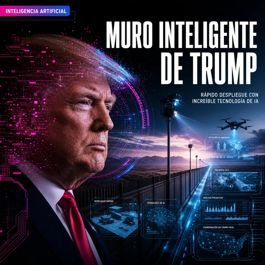 Illustration of Muro Inteligente de Trump: Rápido Despliegue con Increíble Tecnología de IA