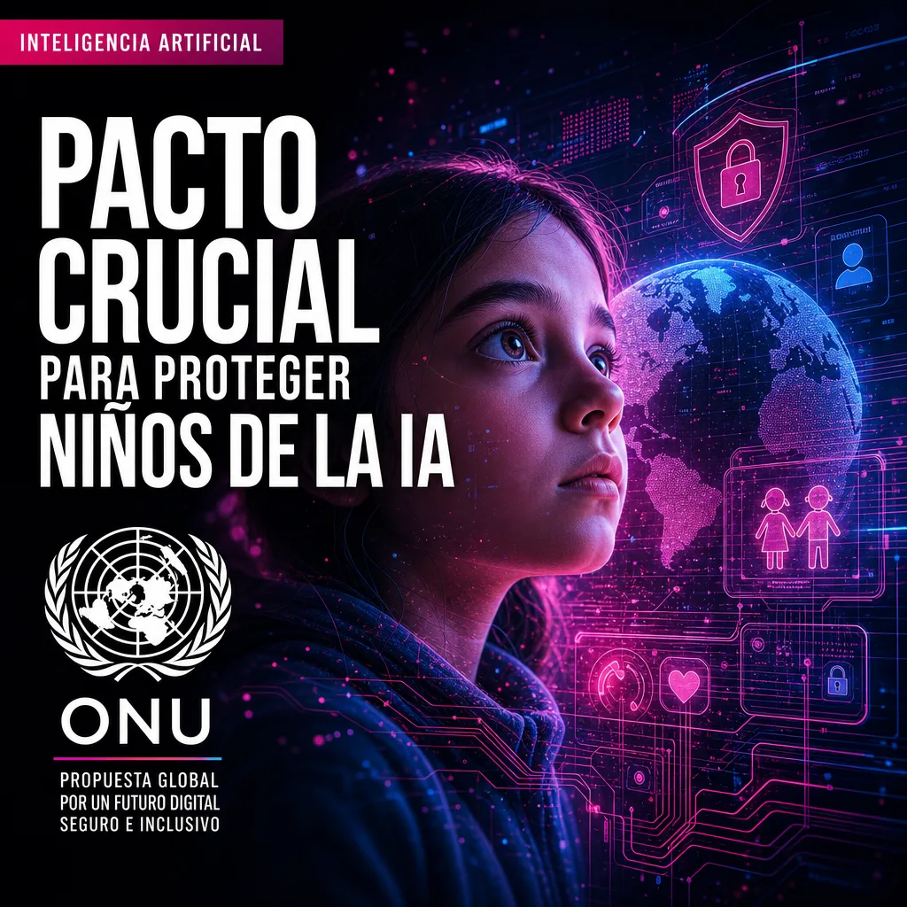 Illustration of ONU Propuesta: Pacto Crucial para Proteger Niños de la IA