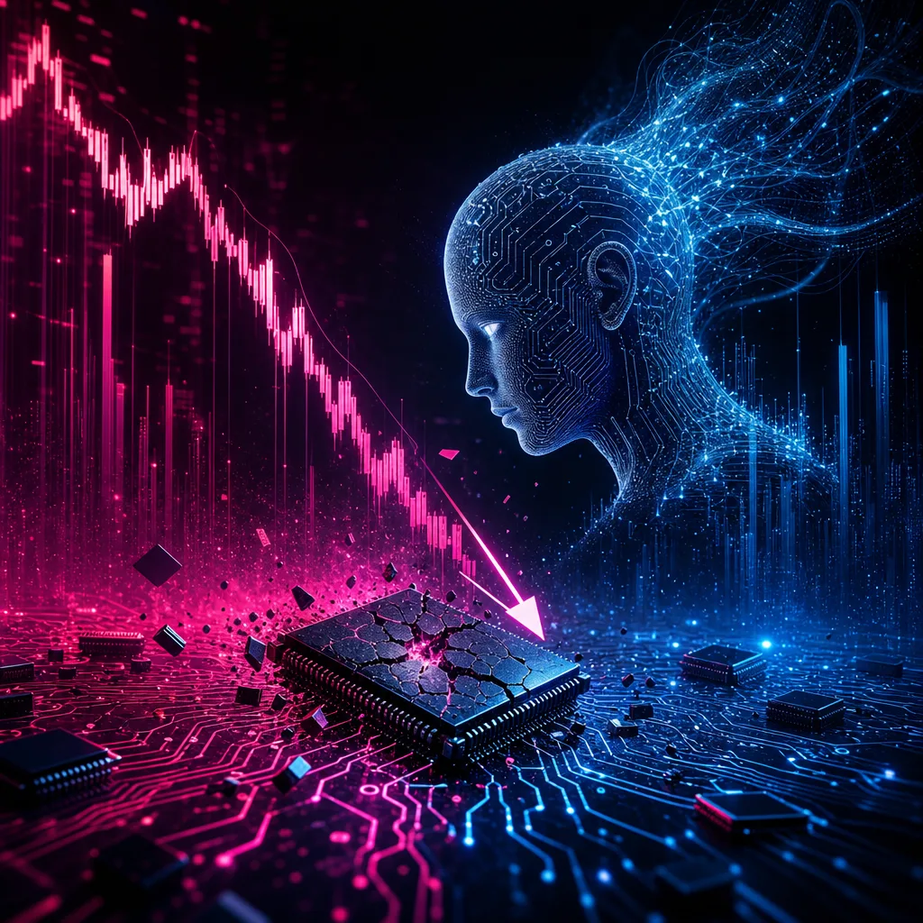 Illustration of S&P 500 Drops: AI Threatens Chip Makers – Exclusive Insight