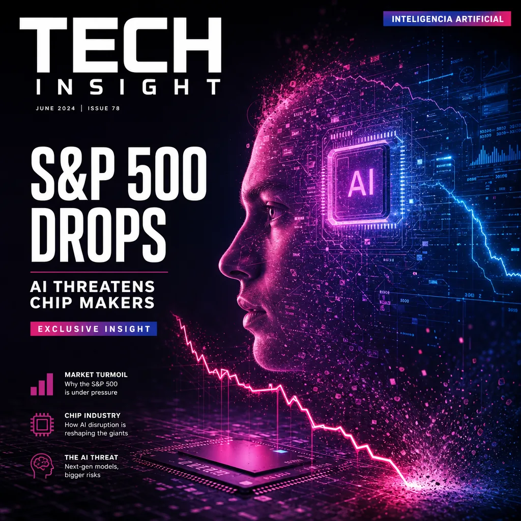 Illustration of S&P 500 Drops: AI Threatens Chip Makers – Exclusive Insight