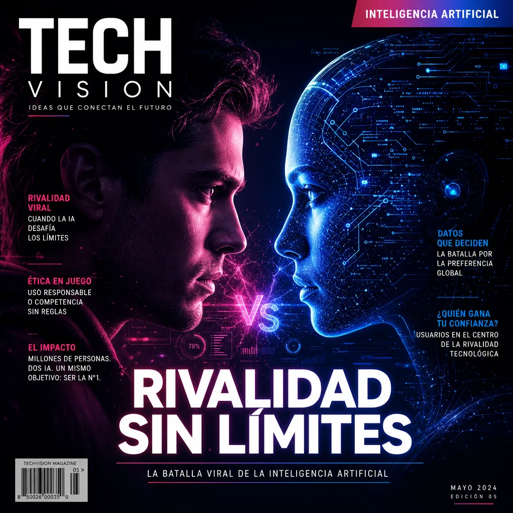 Illustration of Uso Aceptable de la Inteligencia Artificial: Impactante Rivalidad Viral