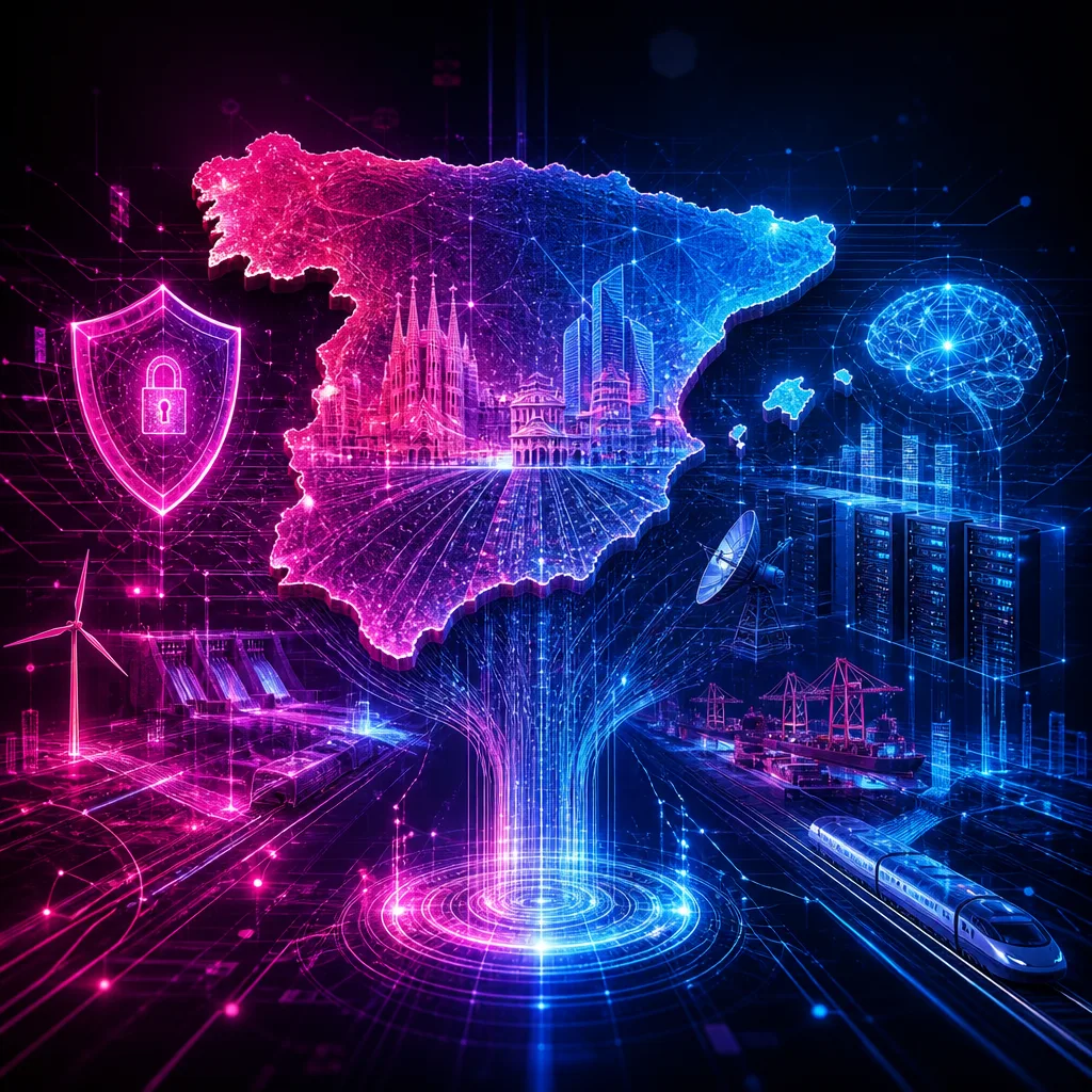 Illustration of España: Exclusivo Plan IA360 Revoluciona Infraestructura y Seguridad AI