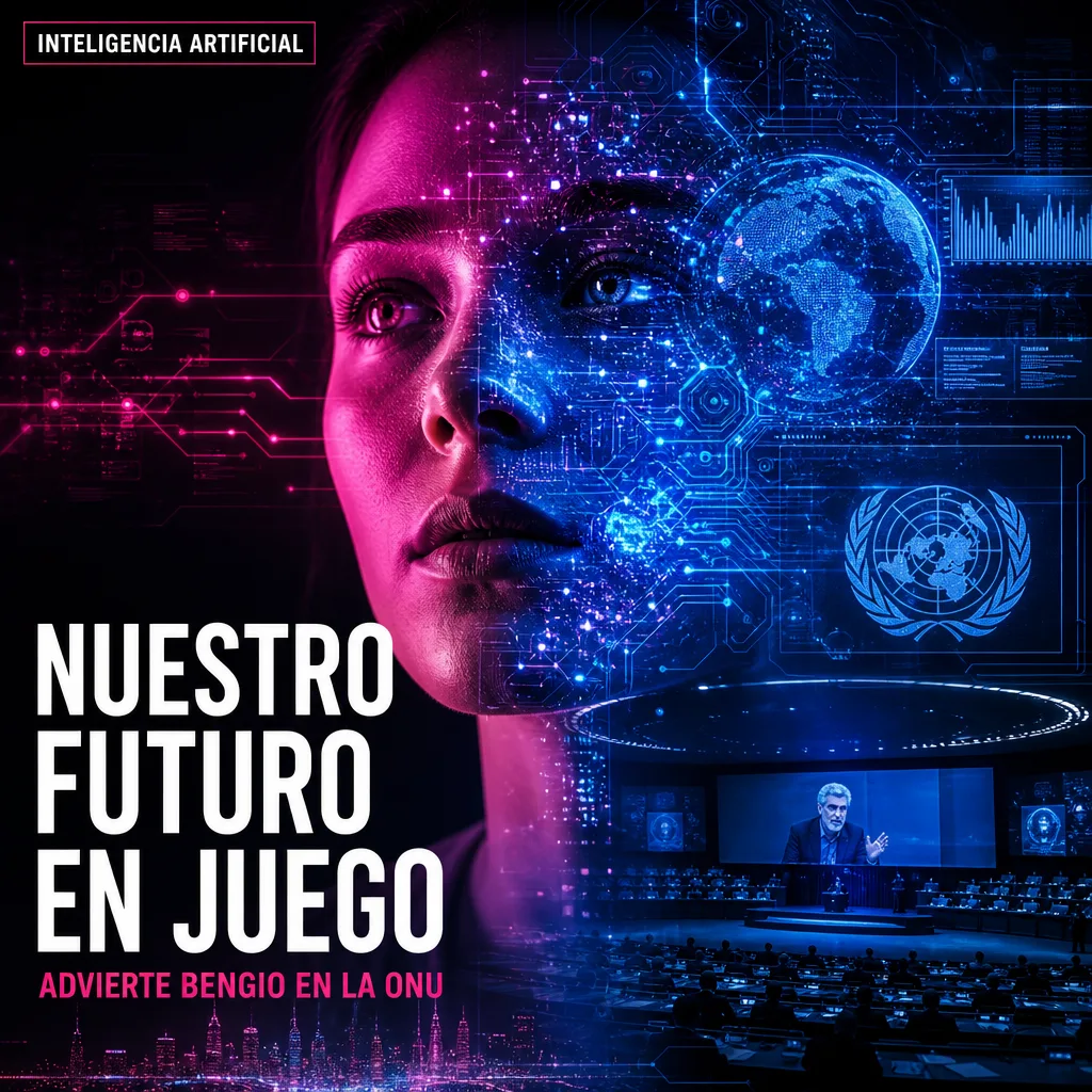 Illustration of Inteligencia Artificial: Nuestro Futuro en Juego, Advierte Bengio en la ONU