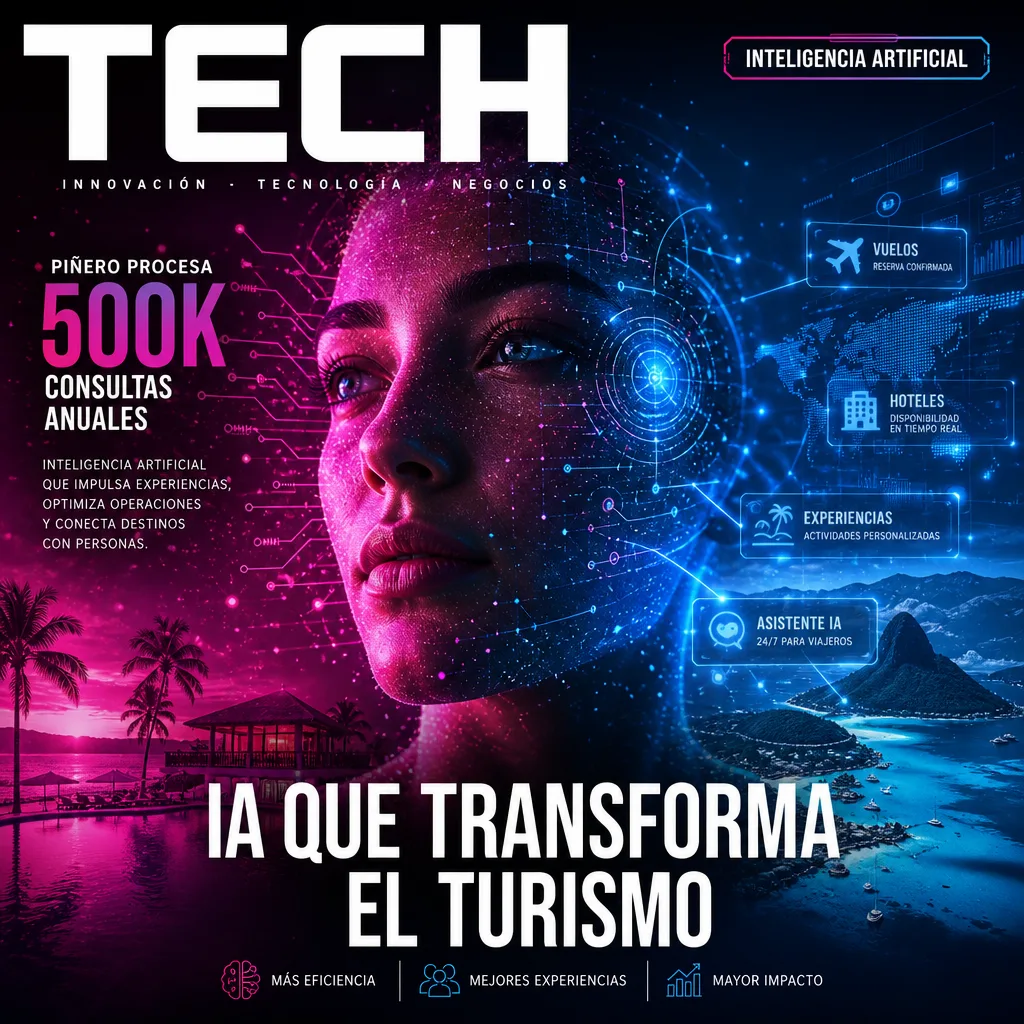 Illustration of Inteligencia Artificial Transforma Turismo: Piñero Procesa 500K Consultas Anuales