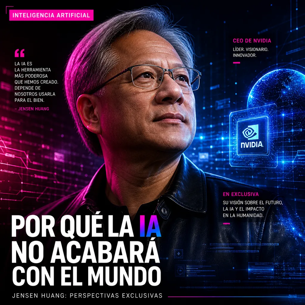 Illustration of Jensen Huang: Exclusive Insights on Why AI Won’t End the World