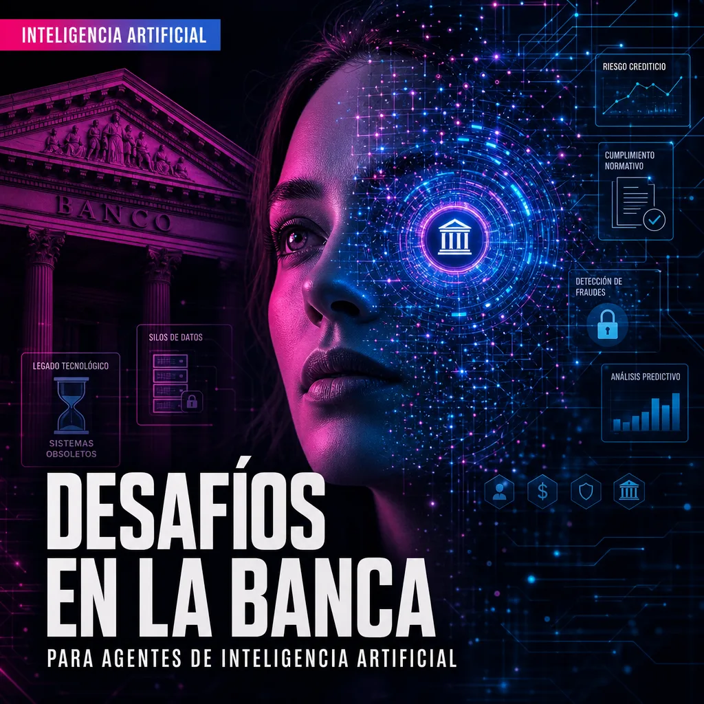 Illustration of La Banca Tradicional: Desafíos para Agentes de Inteligencia Artificial