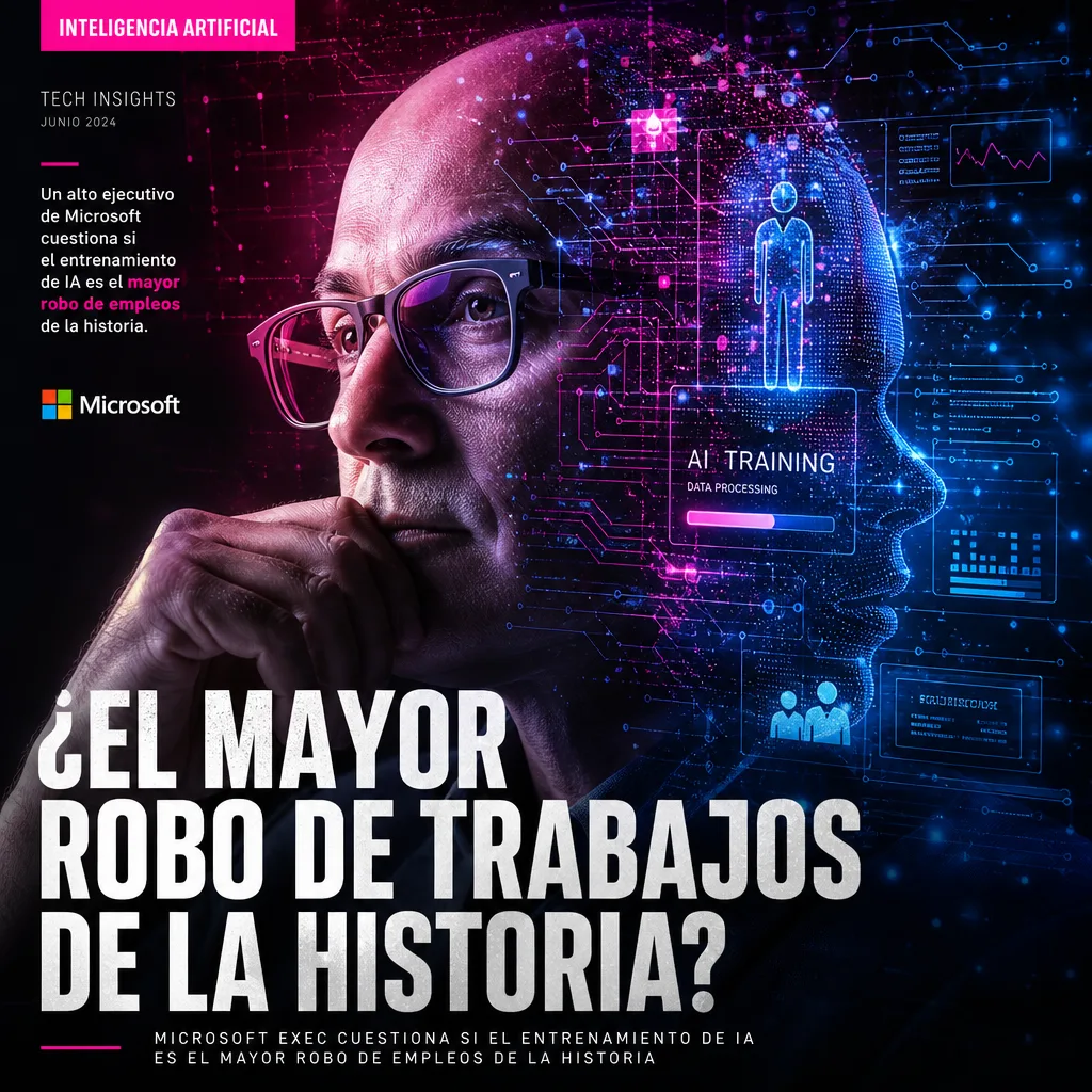 Illustration of Microsoft Exec Questions If AI Training Is the Biggest Job Theft Ever