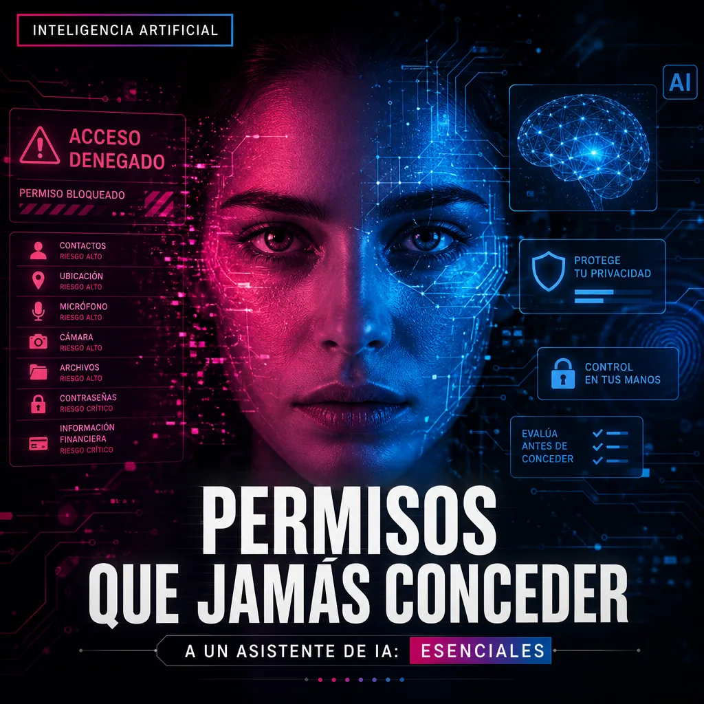 Illustration of Permisos que Jamás Debes Conceder a un Asistente de IA: Esenciales