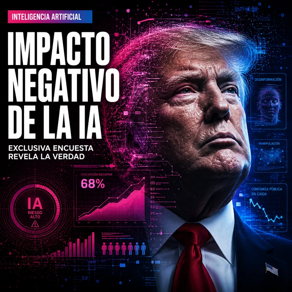 Illustration of Trump Insiste: Exclusiva Encuesta Revela Impacto de la IA Negativa