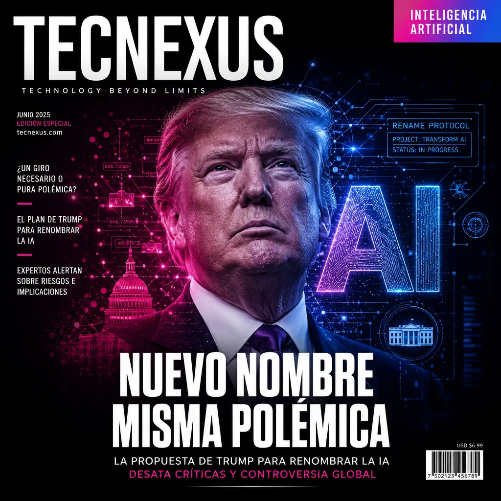 Illustration of Trump Proposes Renaming AI: Exclusive Shift Criticized Amid Controversy
