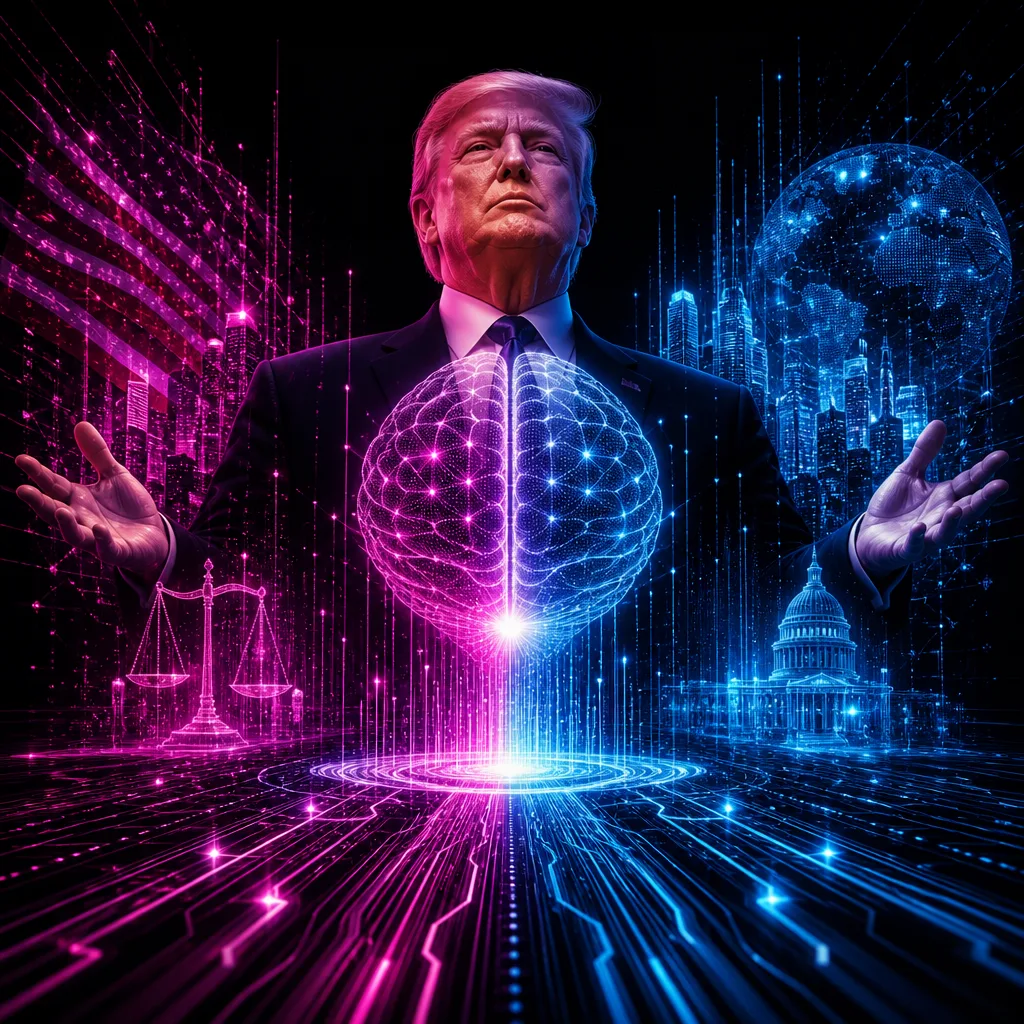 Illustration of Trump Unveils Stunning AI 'Superintelligence': Why He Won't Regulate